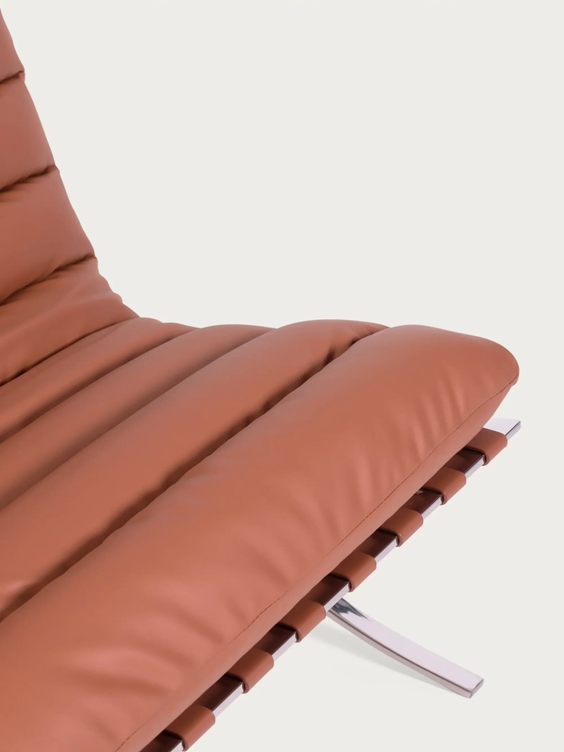 Designové křeslo z nerezové oceli a syntetické kůže - Torino FurnMod - 9