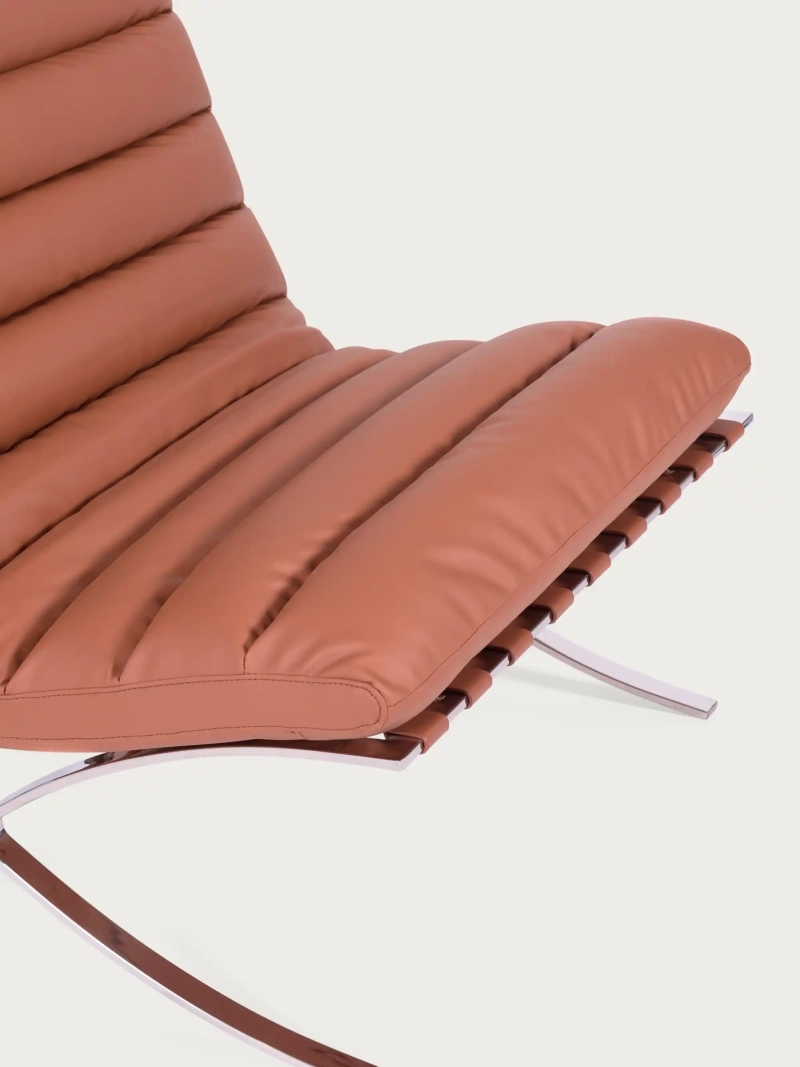 Designerski fotel ze stali nierdzewnej i skóry syntetycznej - Torino FurnMod - 11