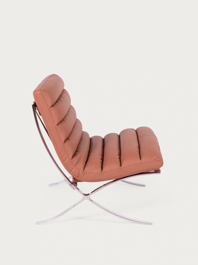 Sillón de diseño en acero inoxidable y piel sintética - Torino FurnMod - 14
