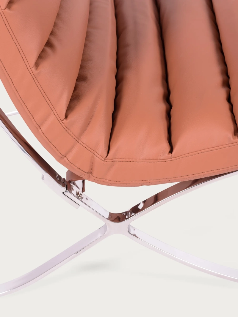 Sillón de diseño en acero inoxidable y piel sintética - Torino FurnMod - 13