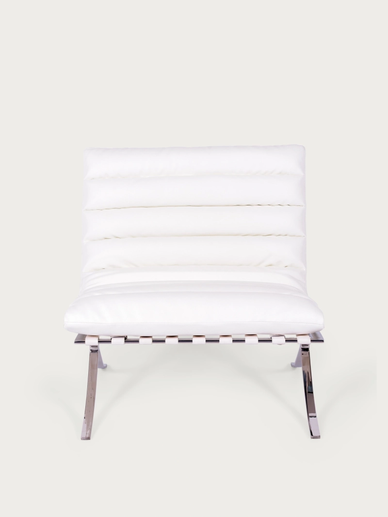 Sillón de diseño en acero inoxidable y piel sintética - Torino FurnMod - 17