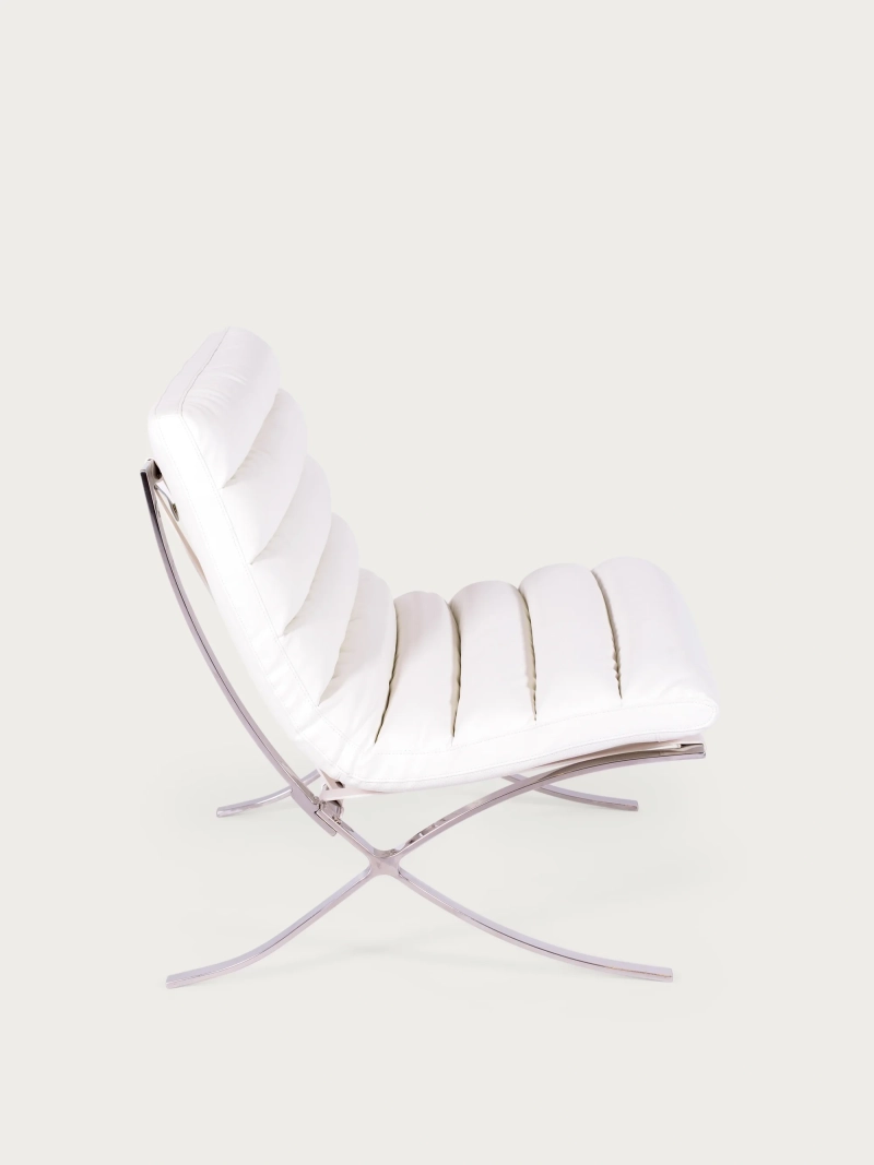 Sillón de diseño en acero inoxidable y piel sintética - Torino FurnMod - 17