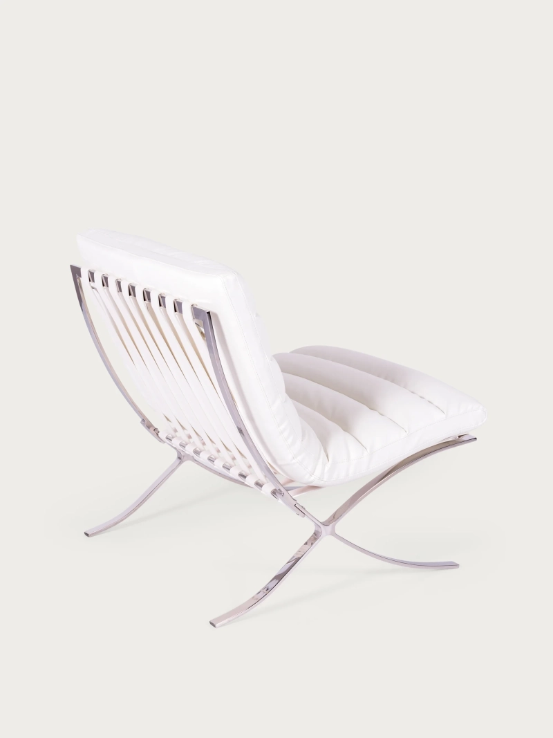 Designerski fotel ze stali nierdzewnej i skóry syntetycznej - Torino FurnMod - 23