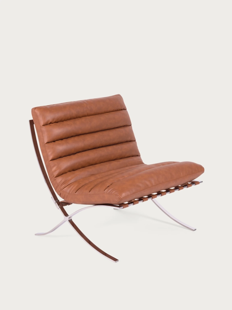 Designerski fotel ze stali nierdzewnej i skóry syntetycznej - Torino FurnMod - 32