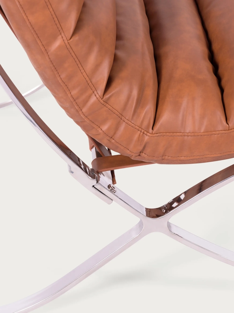 Sillón de diseño en acero inoxidable y piel sintética - Torino FurnMod - 25
