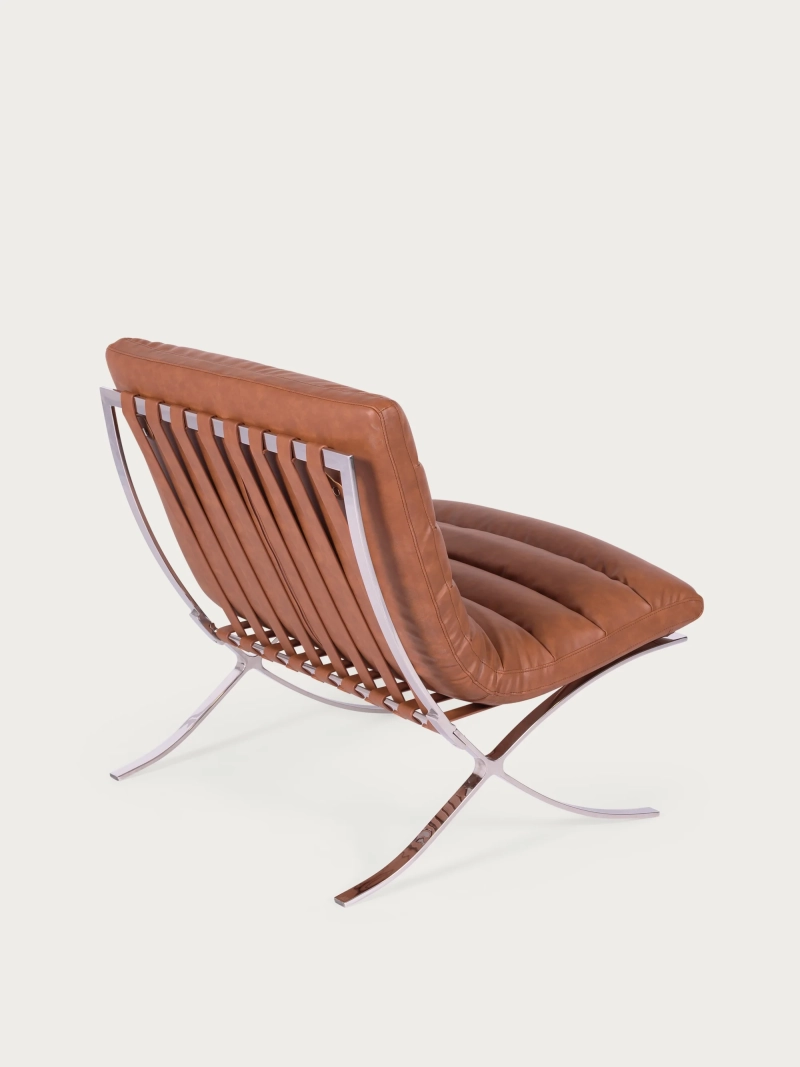Sillón de diseño en acero inoxidable y piel sintética - Torino FurnMod - 31