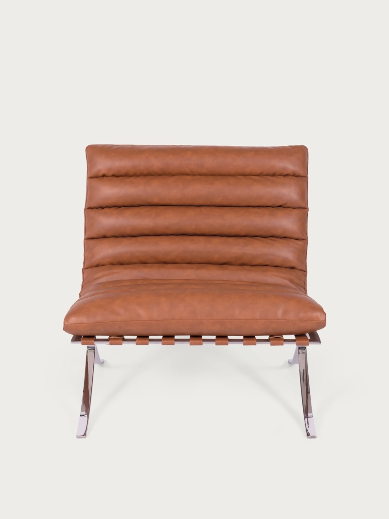 Sillón de diseño en acero inoxidable y piel sintética - Torino FurnMod - 26