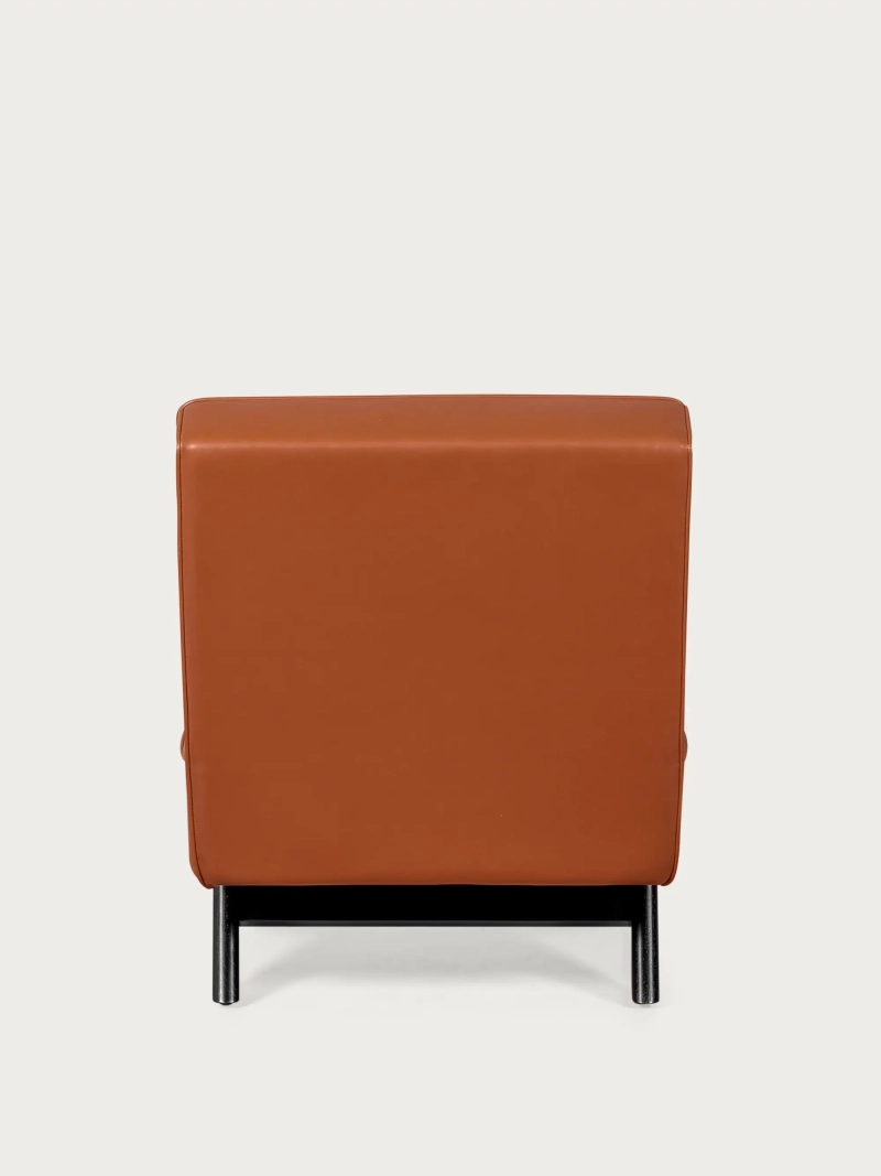Sillón vintage en madera de fresno y tapizado en polipiel - West FurnMod - 1