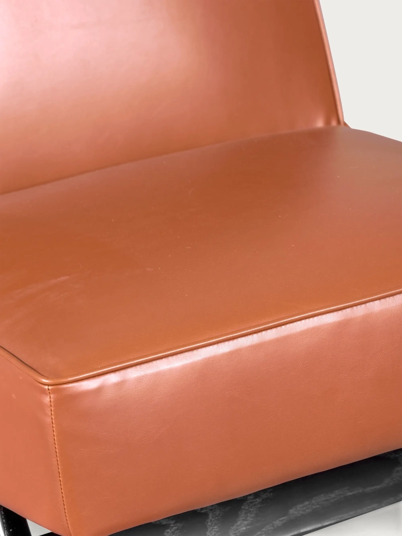Vintage armchair in ash wood and leatherette upholstery - West FurnMod - 5