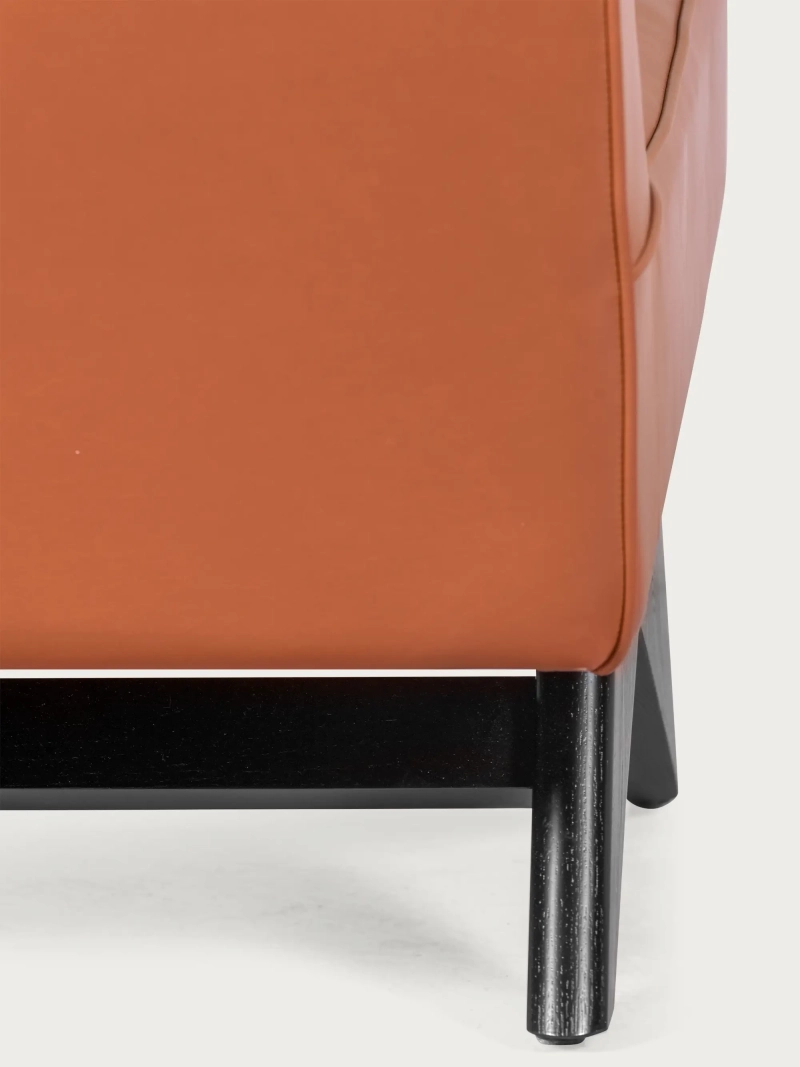 Sillón vintage en madera de fresno y tapizado en polipiel - West FurnMod - 1