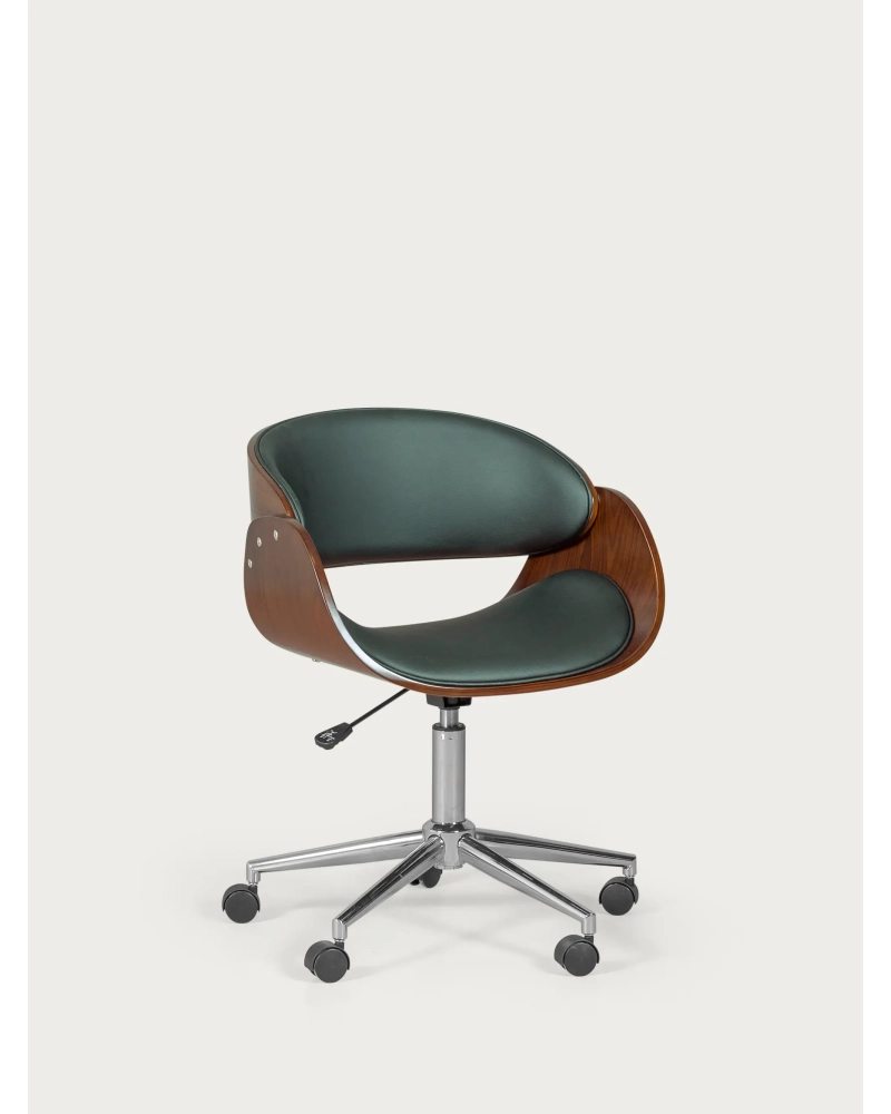 Sillón Oficina en Madera de Nogal y Cojín de Polipiel - Burrow FurnMod - 2