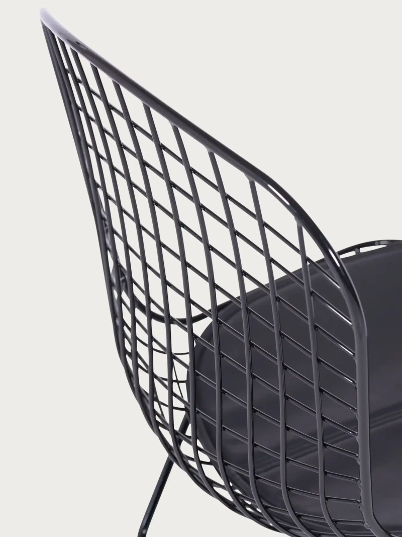 Black stainless steel dining chair with cushion - Berta FurnMod - 5