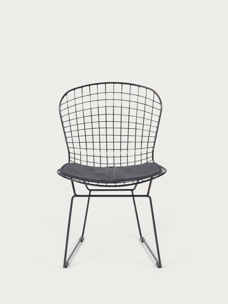 Silla de comedor de acero inoxidable negro con cojín - Berta FurnMod - 6