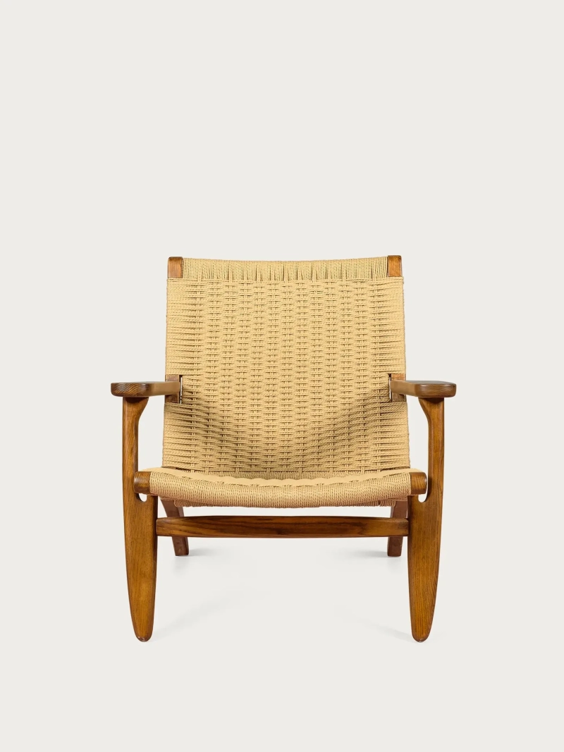 Armchair Scandinavian with armrests in walnut - Liam FurnMod - 1