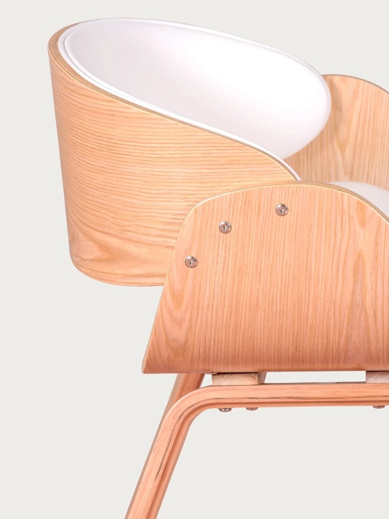 Nordic cadeira em madeira de ácer claro com almofada em pele - Burrow S FurnMod - 1