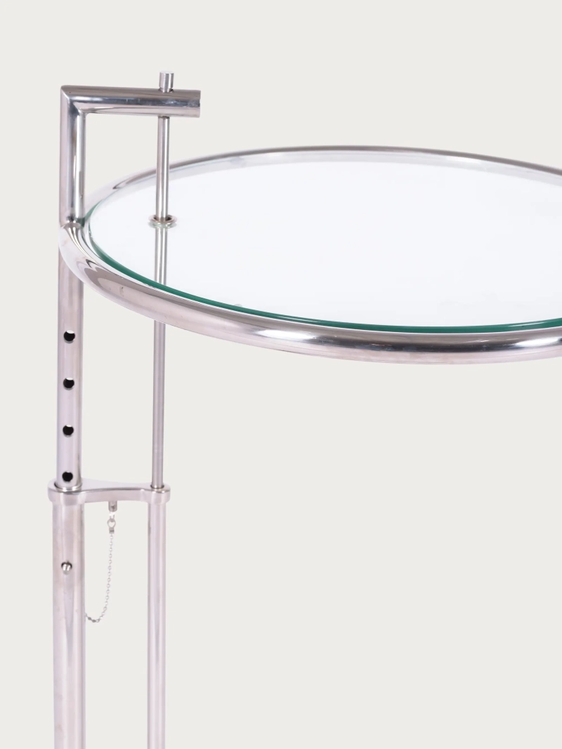 Nastavitelný boční stolek s tvrzeným sklem a rámem z nerezové oceli - Torino FurnMod - 10