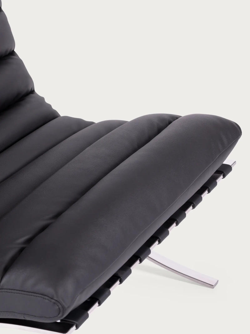 Sillón de diseño en acero inoxidable y piel sintética - Torino FurnMod - 3