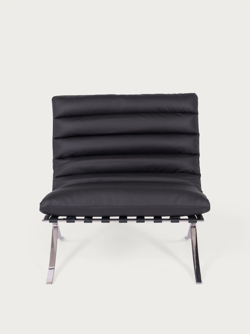 Sillón de diseño en acero inoxidable y piel sintética - Torino FurnMod - 2