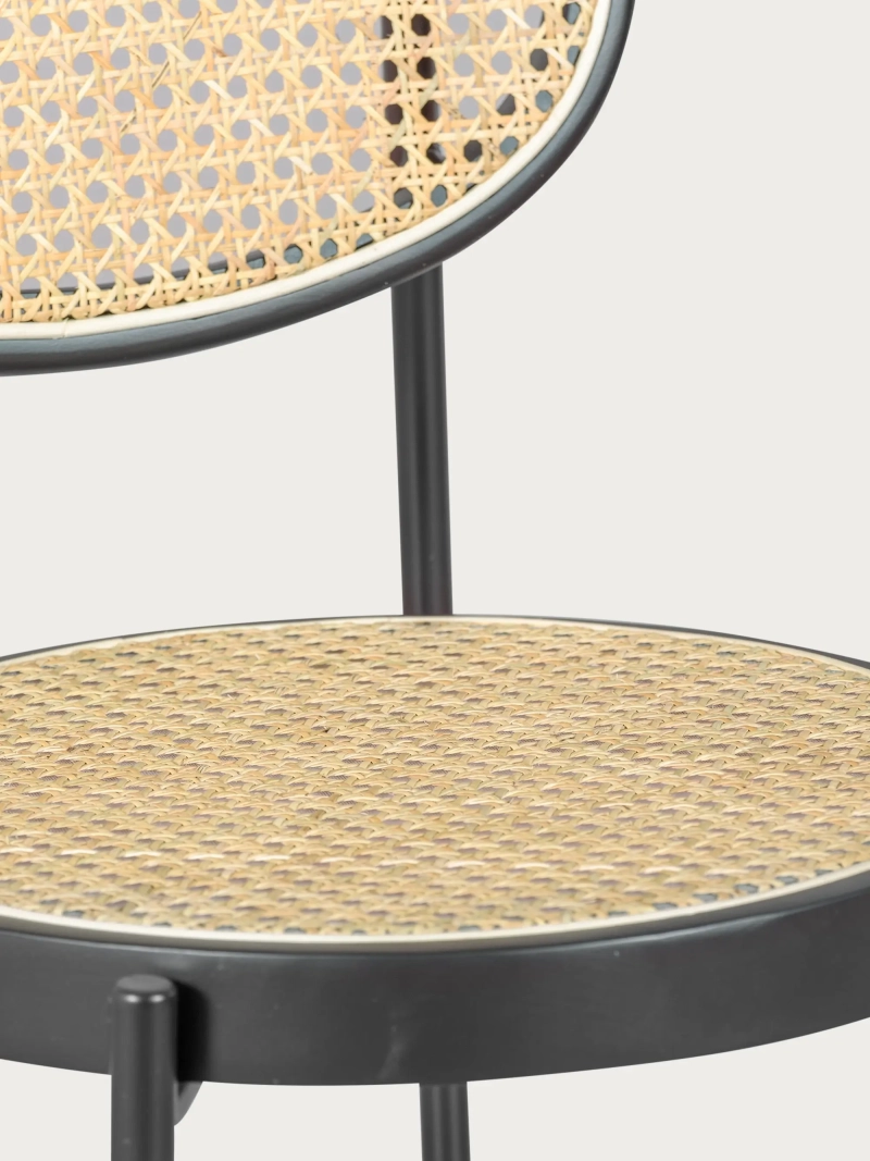 Taburete vintage de diseño clásico en ratán natural (65cm) - North FurnMod - 4