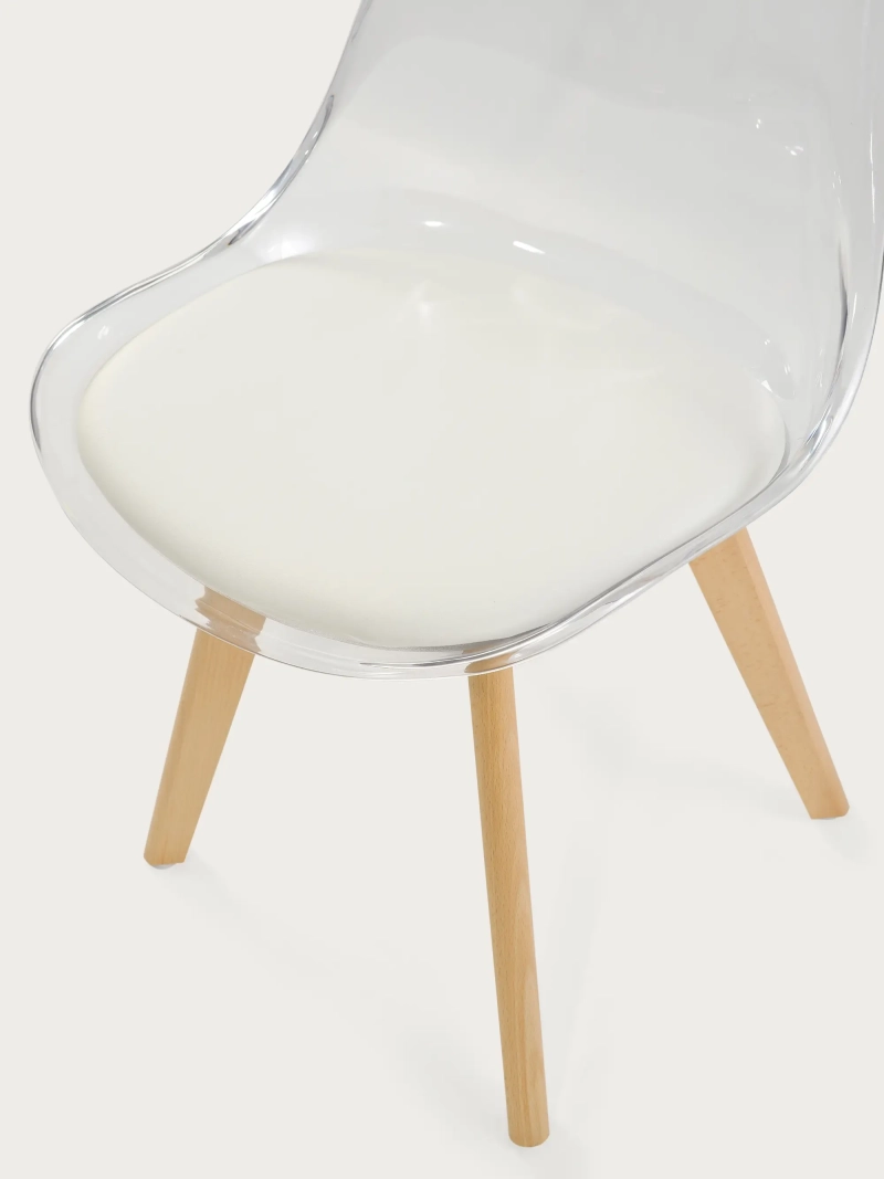 Nordic stolička s priehľadným sedadlom a vankúšom - Verona FurnMod - 5