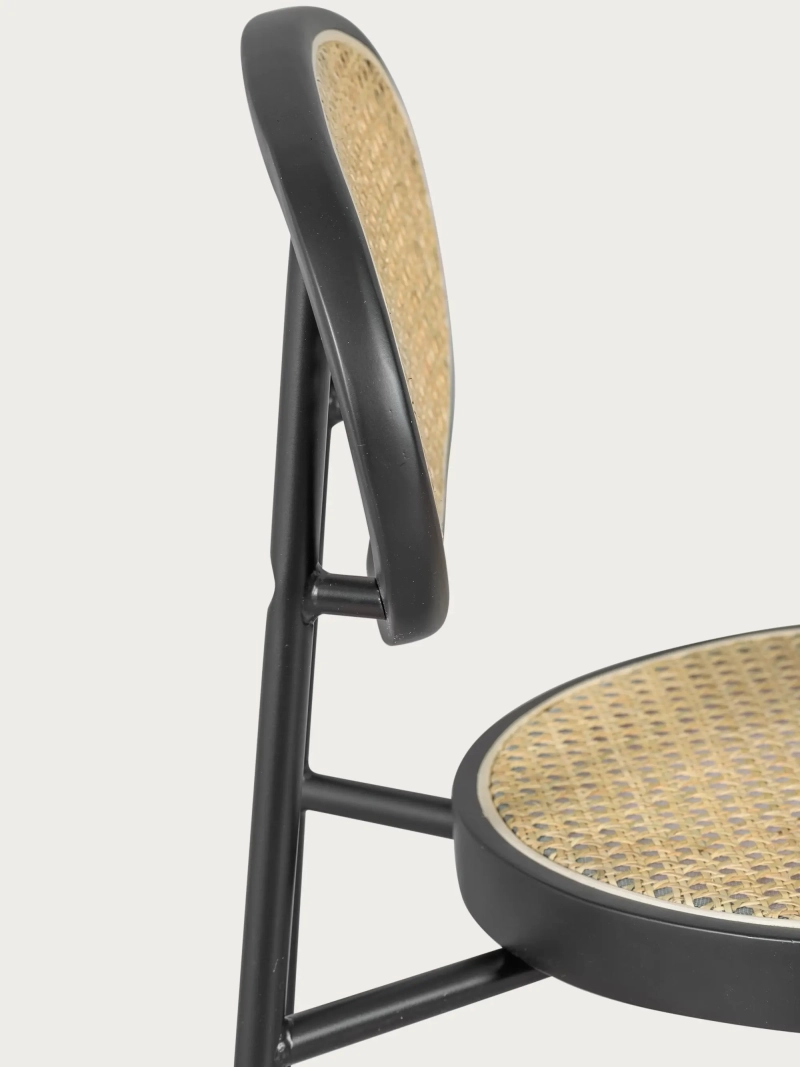 Taburete vintage de diseño clásico en ratán natural (65cm) - North FurnMod - 6