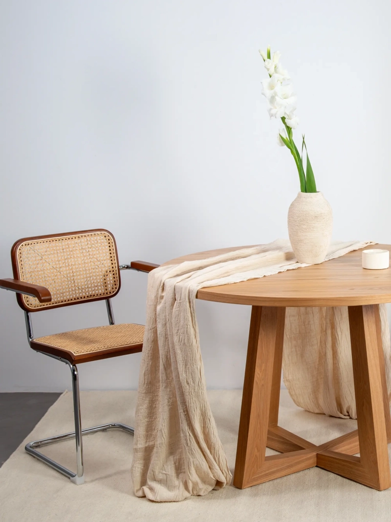 Round mesa de jantar em freixo natural (115cm) - Soho FurnMod - 1