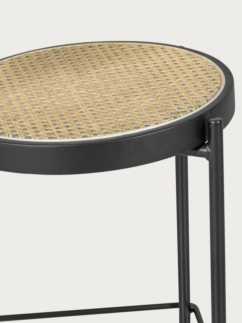 Taburete vintage de diseño clásico en ratán natural (65cm) - North FurnMod - 12