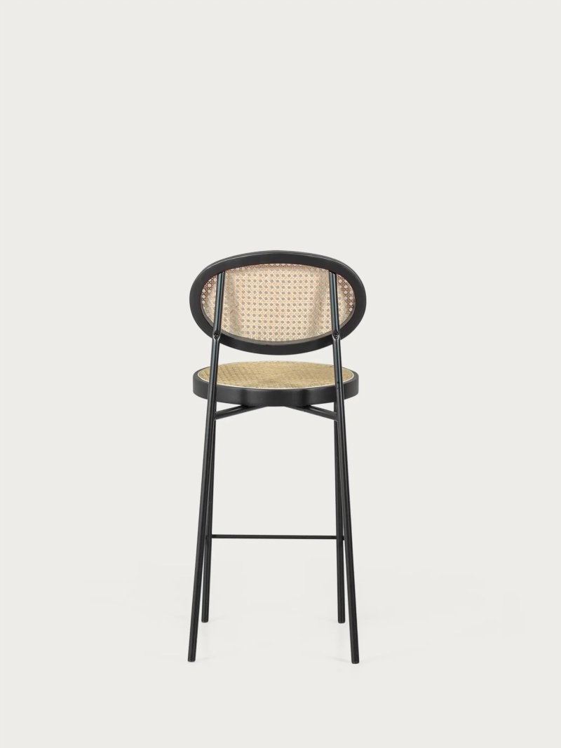 Taburete vintage de diseño clásico en ratán natural (65cm) - North FurnMod - 11