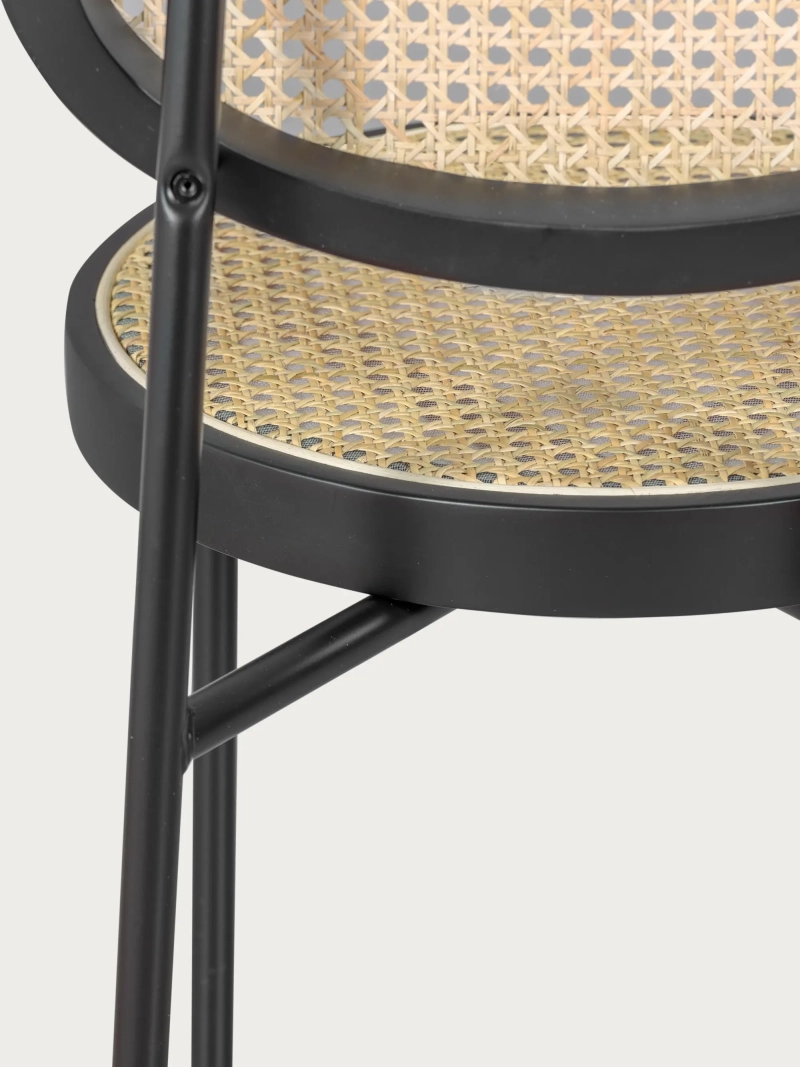 Taburete vintage de diseño clásico en ratán natural (65cm) - North FurnMod - 7