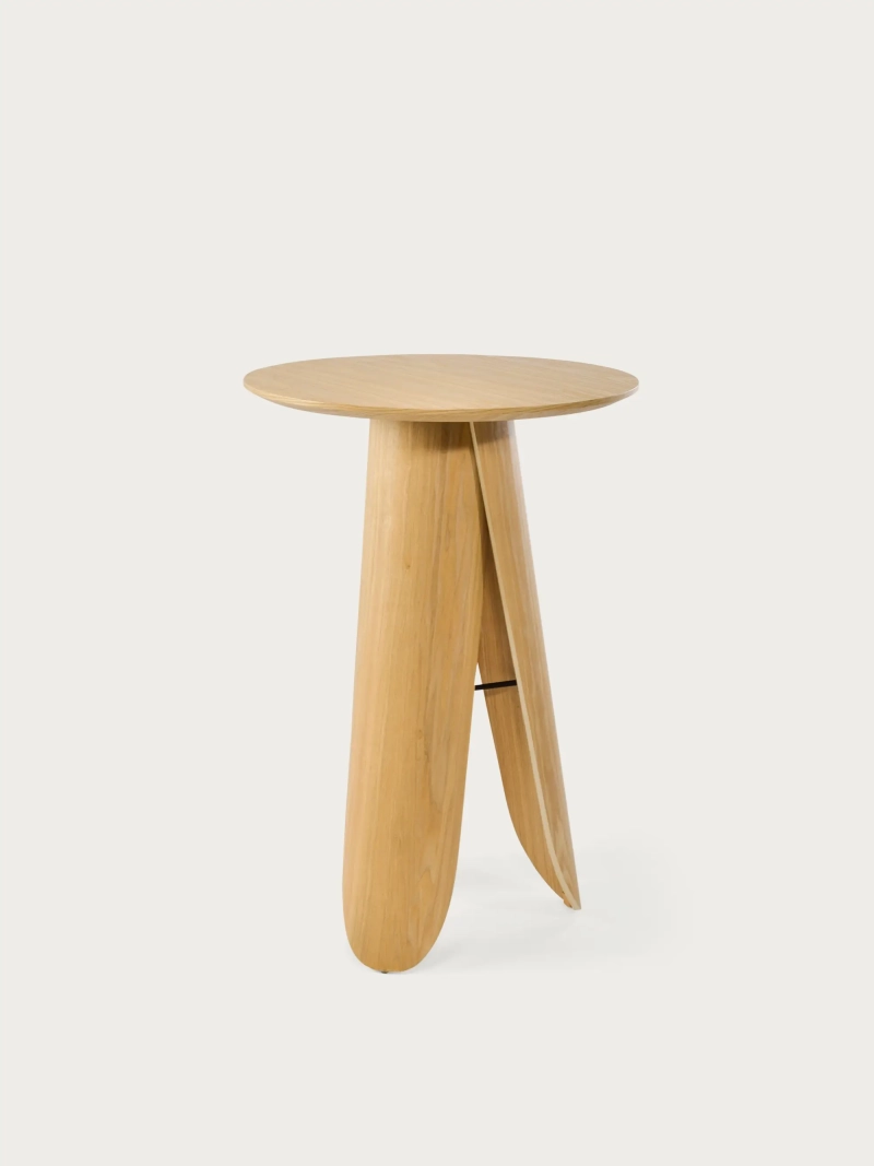 Okrúhly vysoký stôl z jaseňového dreva (70 cm) - Pluto FurnMod - 6