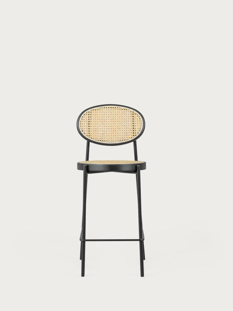Taburete vintage de diseño clásico en ratán natural (65cm) - North FurnMod - 8