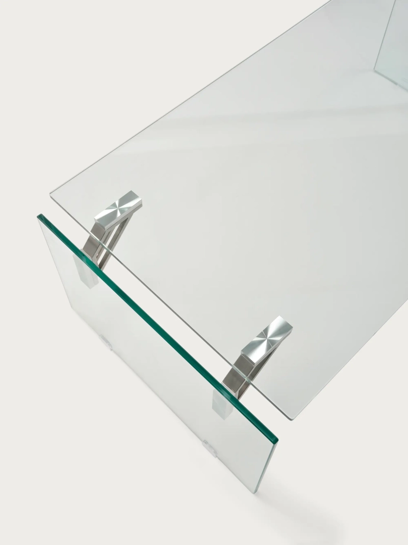 Soffbord i härdat glas och detaljer i rostfritt stål - Dresden FurnMod - 2