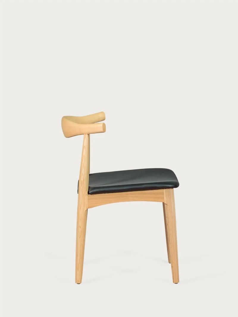 Esszimmerstuhl aus Eschenholz und Kunstlederkissen - Elbow FurnMod - 5