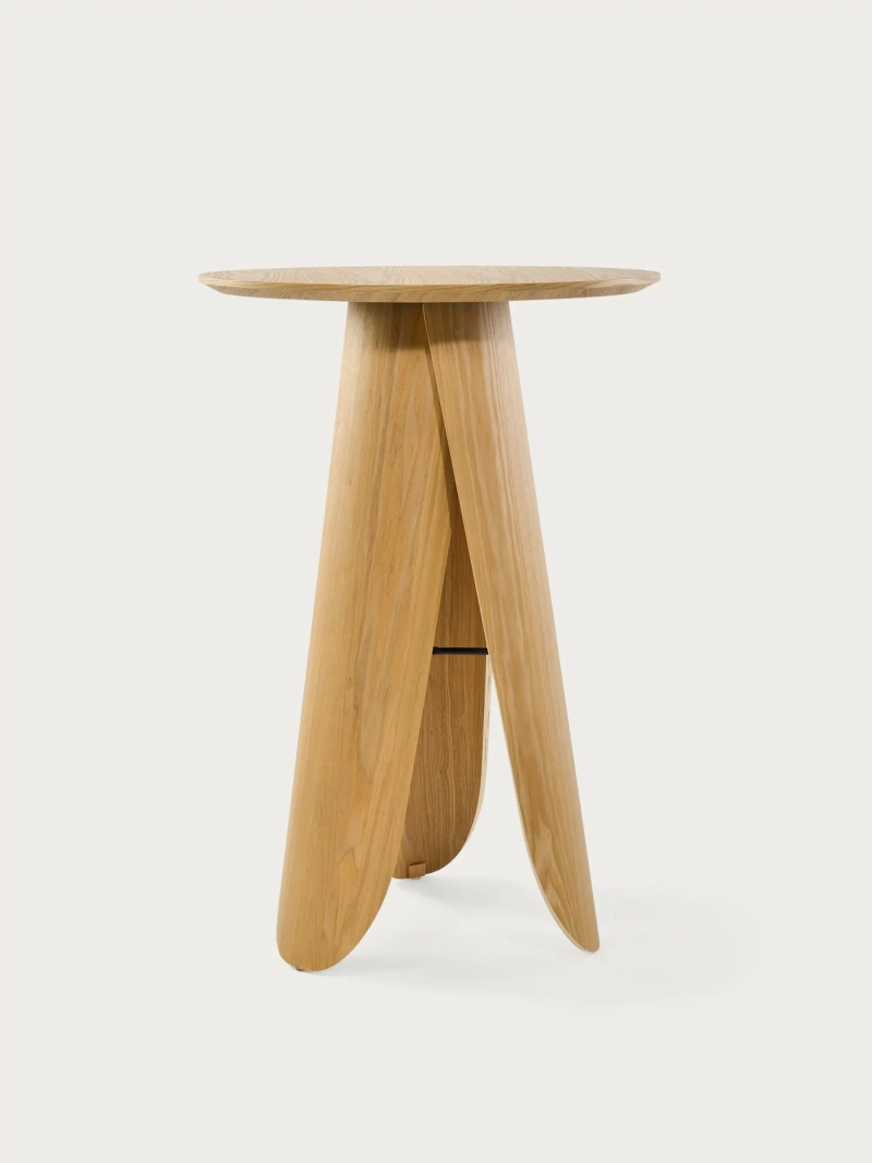 Mesa alta redonda en madera de fresno (70cm) - Pluto FurnMod - 1