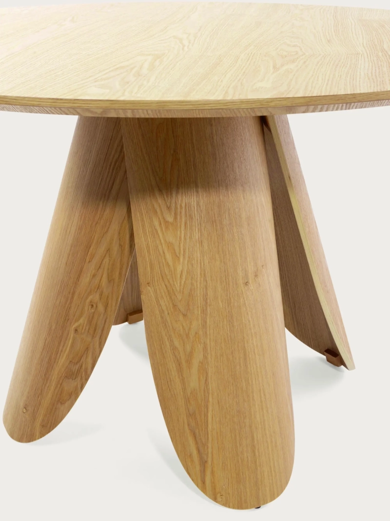 Mesa de comedor redonda en madera de fresno (120cm) - Pluto FurnMod - 1