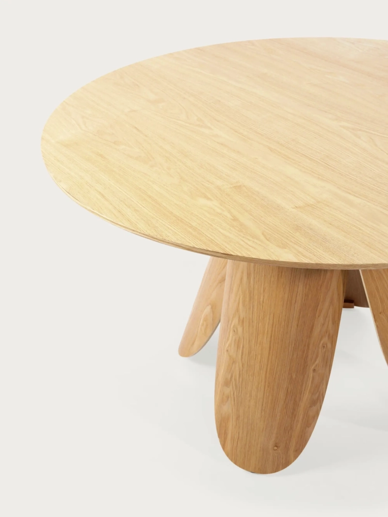 Masă de dining rotundă din lemn de frasin (120cm) - Pluto FurnMod - 6