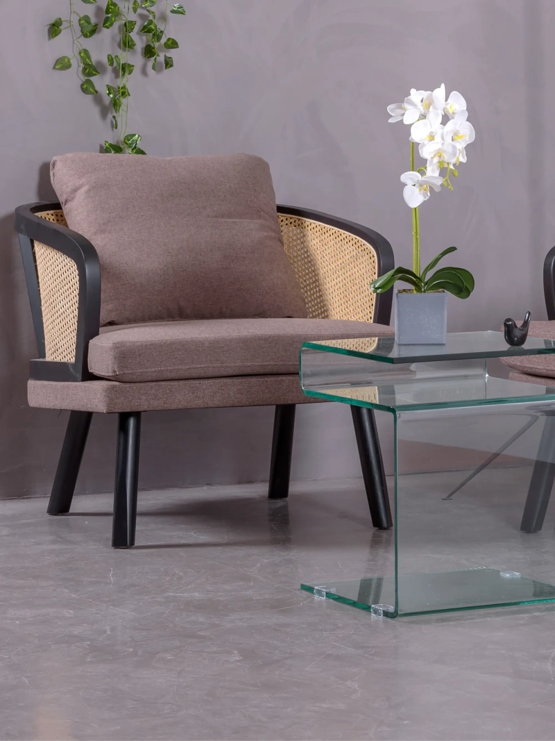 Sillón clásico en ratán natural con estructura de madera - Leeds FurnMod - 1