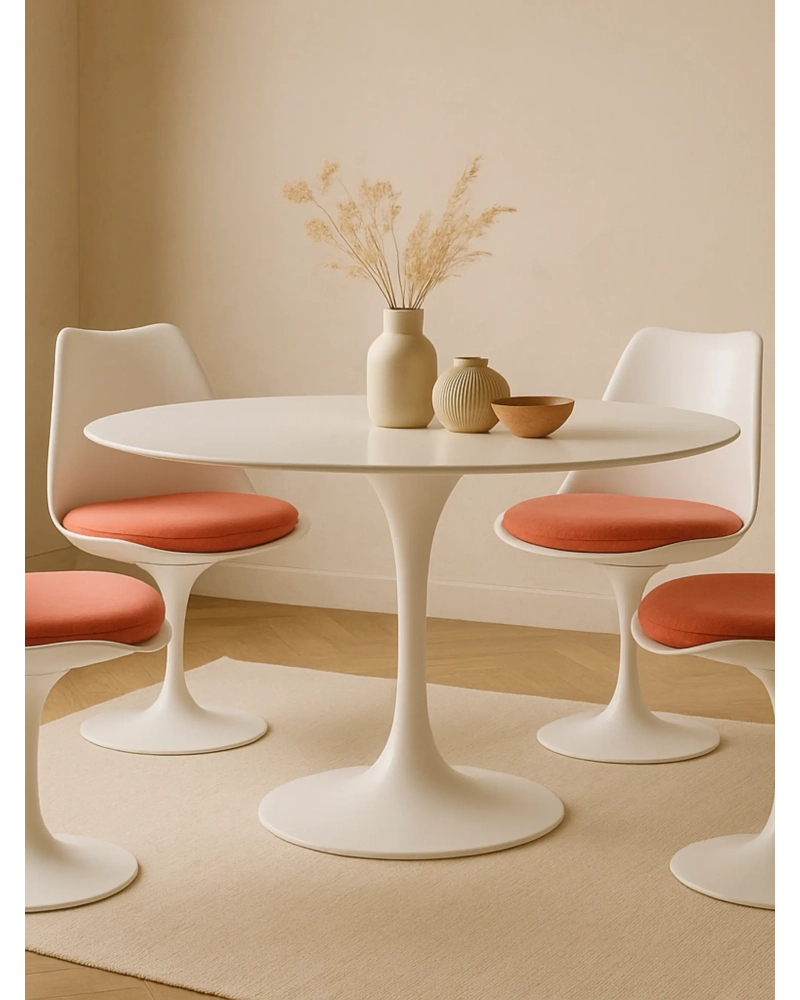 Mesa de jantar redonda topo de gama em madeira MDF (120 cm) - Stratus FurnMod - 2