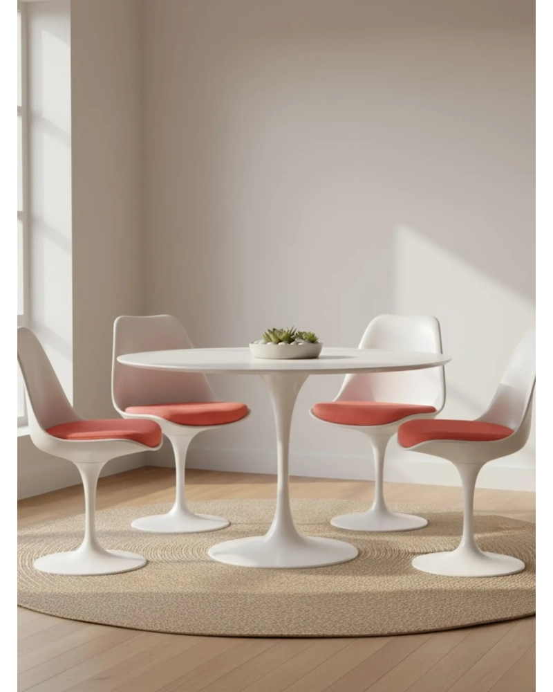 High-end round dining table in MDF wood (120cm) - Stratus FurnMod - 7