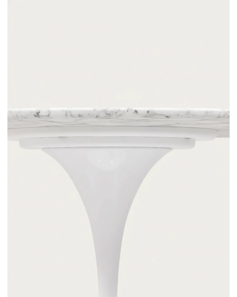 Mesa de comedor redonda de alta gama en mármol de Carrara (120cm) - Stratus FurnMod - 3