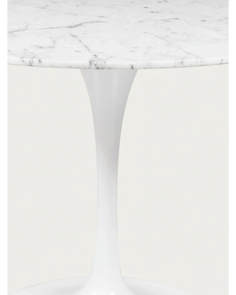 Mesa de comedor redonda de alta gama en mármol de Carrara (120cm) - Stratus FurnMod - 5