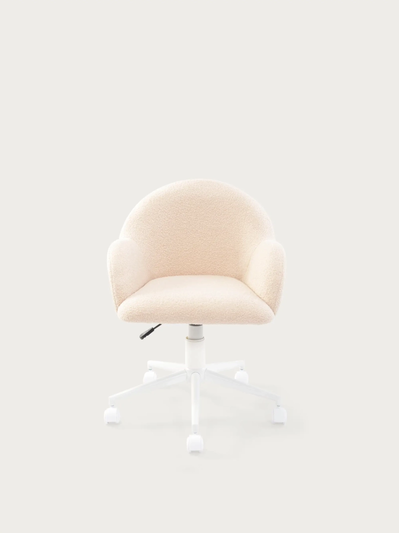 Silla de oficina minimalista en tejido bouclé - Notorius FurnMod - 1
