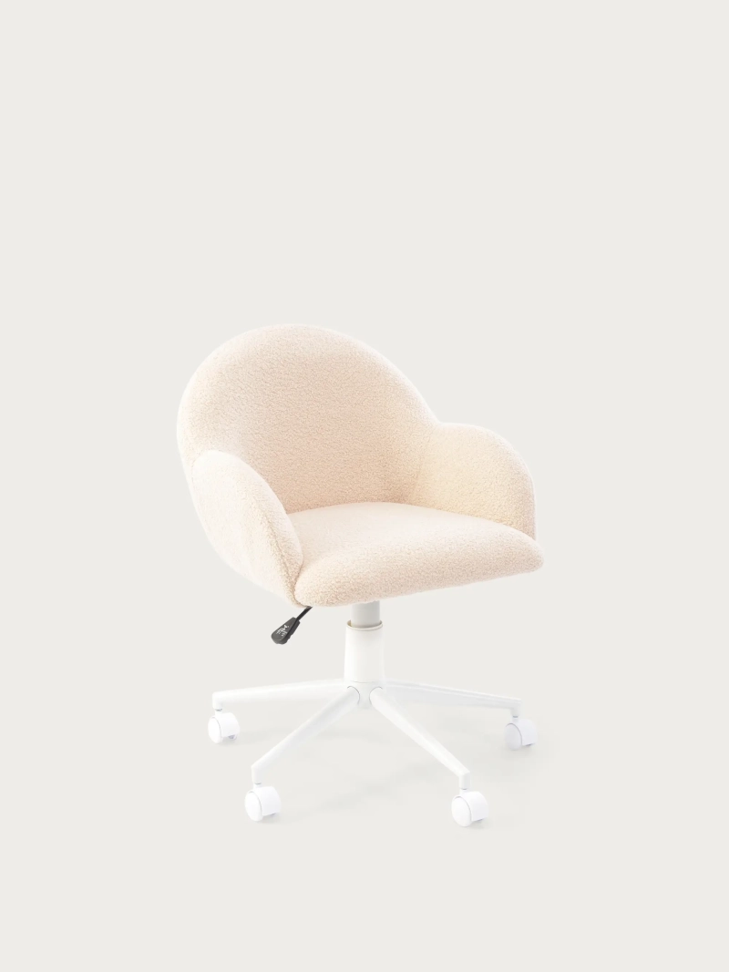 Silla de oficina minimalista en tejido bouclé - Notorius FurnMod - 2