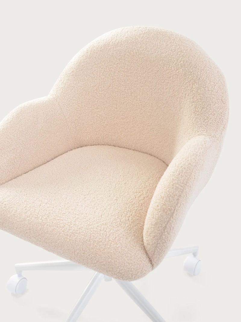 Silla de oficina minimalista en tejido bouclé - Notorius FurnMod - 1