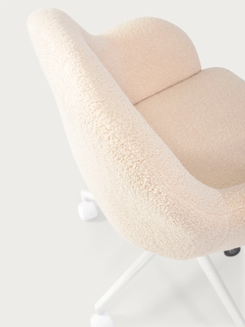 Silla de oficina minimalista en tejido bouclé - Notorius FurnMod - 1