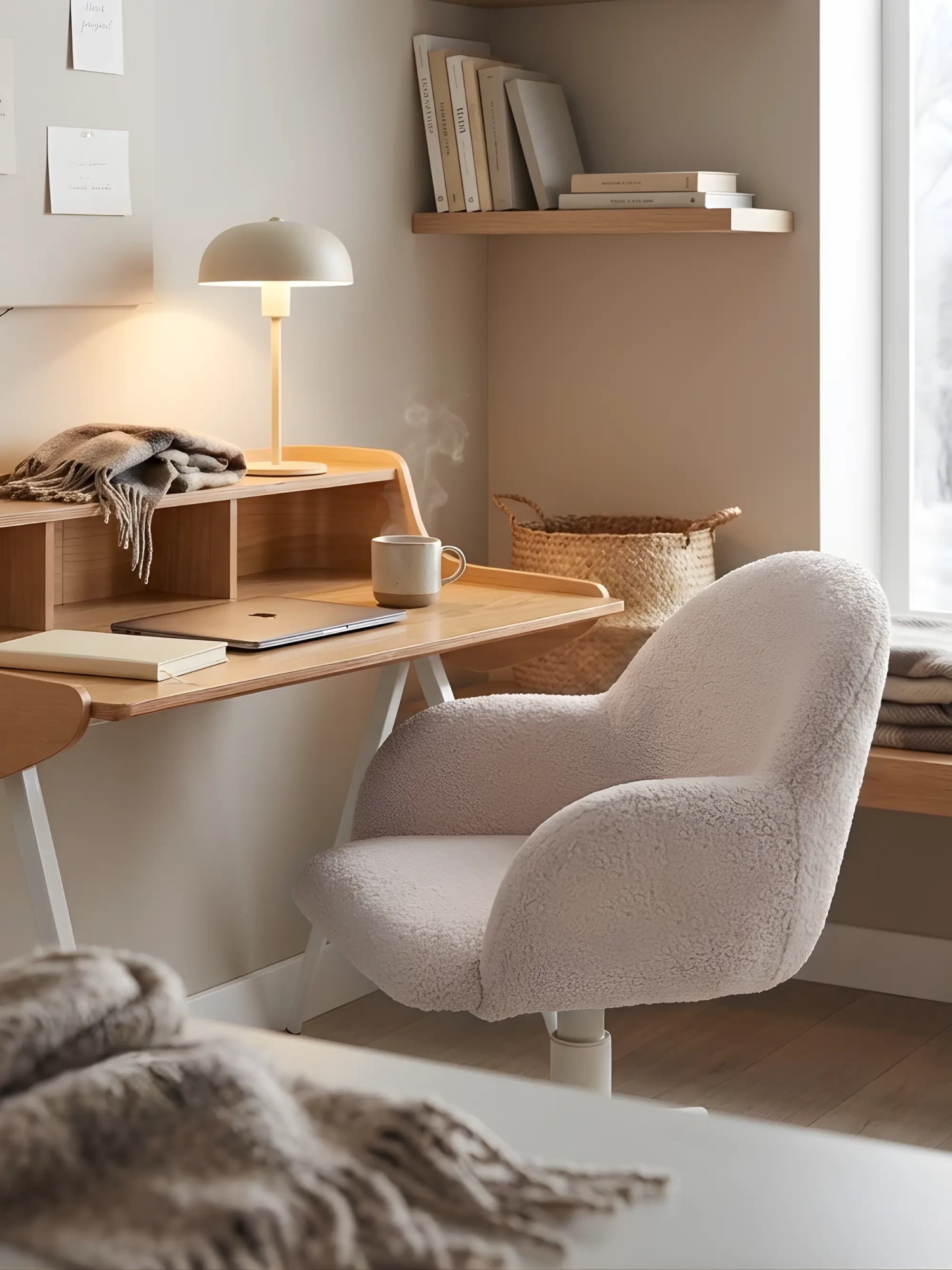 Minimalistisk kontorstol i fløjlsstof - Notorius FurnMod - 1