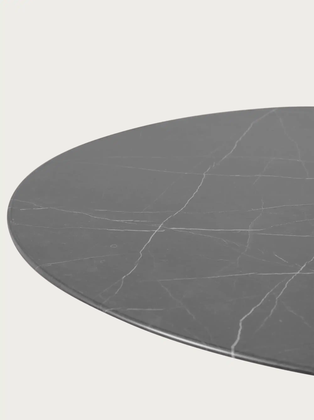 High-end round dining table in Marquina marble (120cm) - Stratus FurnMod - 1