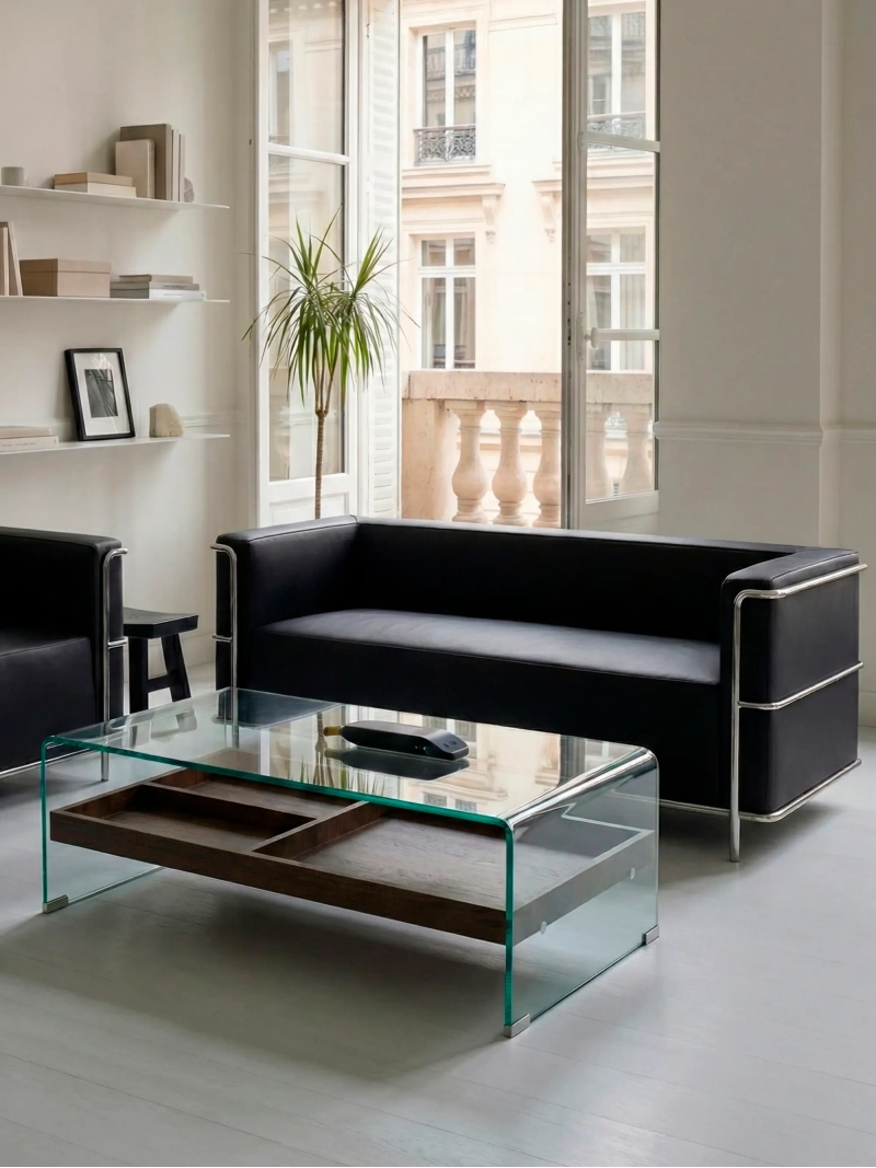 3-seater sofa in eco-leather with stainless steel frame - Torino FurnMod - 1