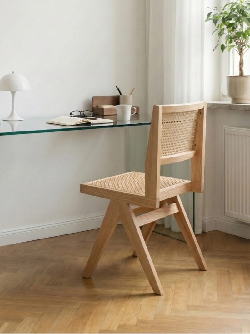 Classic chair in natural rattan and ash wood - Compass FurnMod - 10