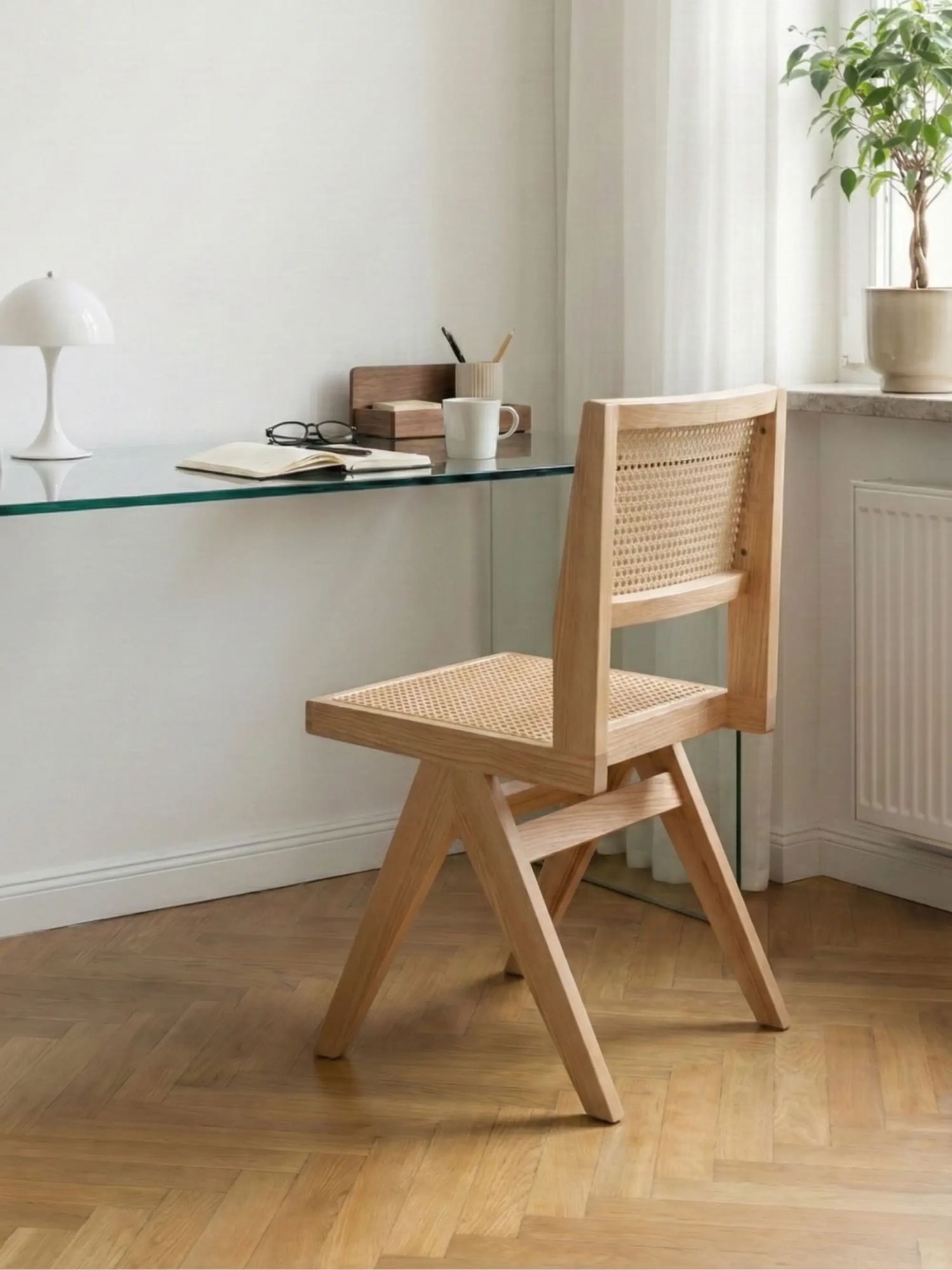 Classic chair in natural rattan and ash wood - Compass FurnMod - 10